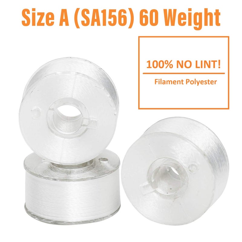 ThreadNanny 144pcs White Prewound Bobbin Thread Plastic Size A (SA156) Works with Brother Embroidery and Sewing Machine Polyester Thread - Image 3